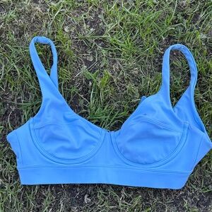 L*Space Sky Blue Underwire Bathing Suit Bikini Top